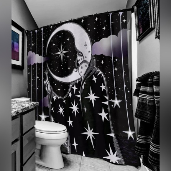 Too Fast Dolls Kill Moon Empress Shower Curtain 72x72 Halloween Goth - Picture 1 of 4